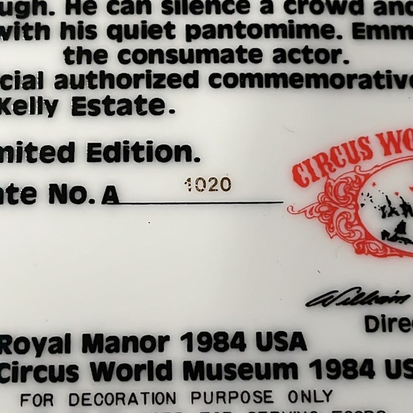 Emmett Kelly good news bad news collection plate. New in box - Picture 7 of 8